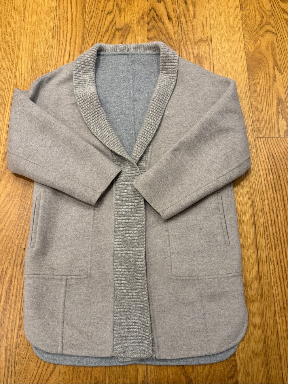 Double Faced Merino Wool & Cashmere w/ Rib trim coat
